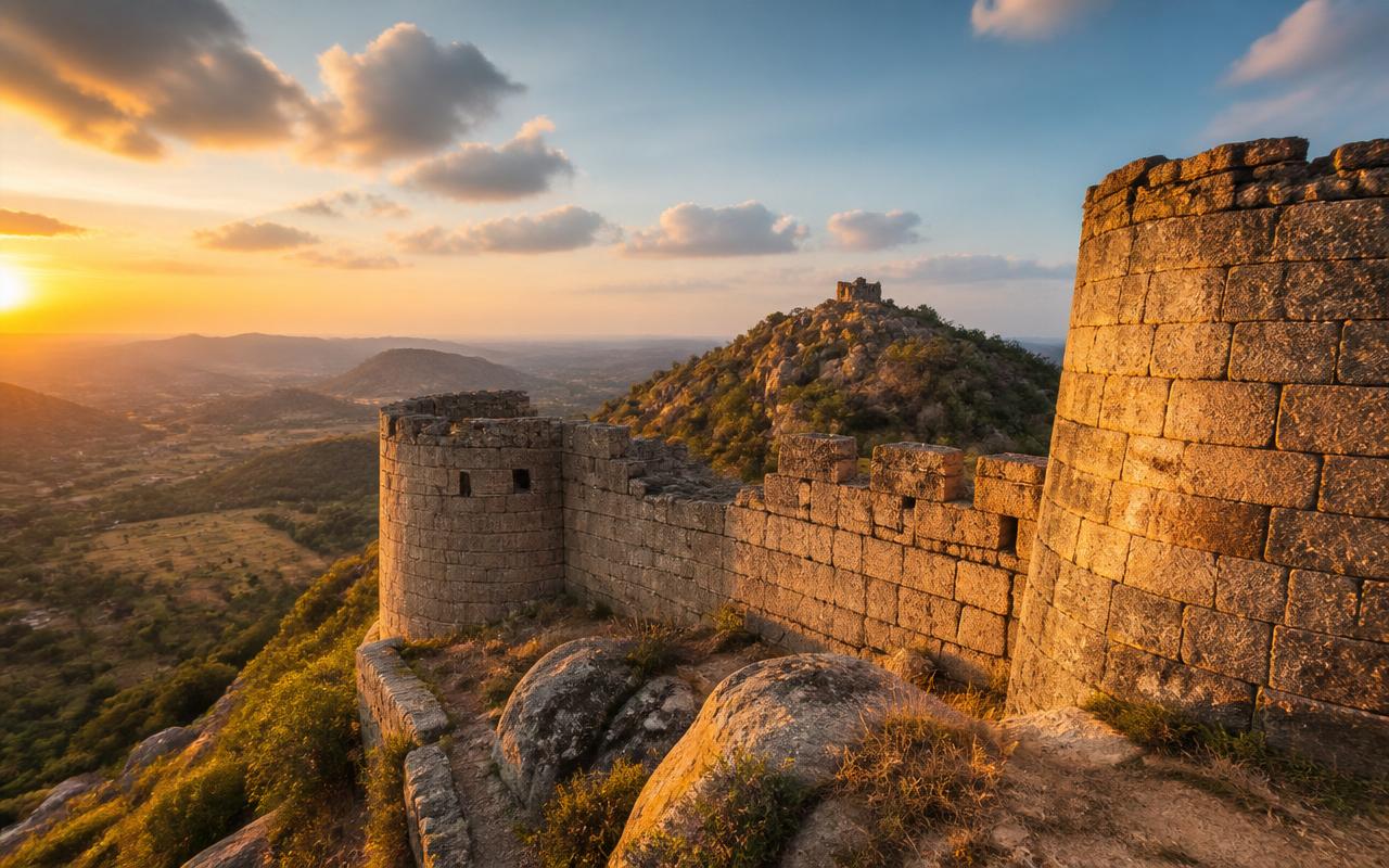Ambajidurga fort walls
