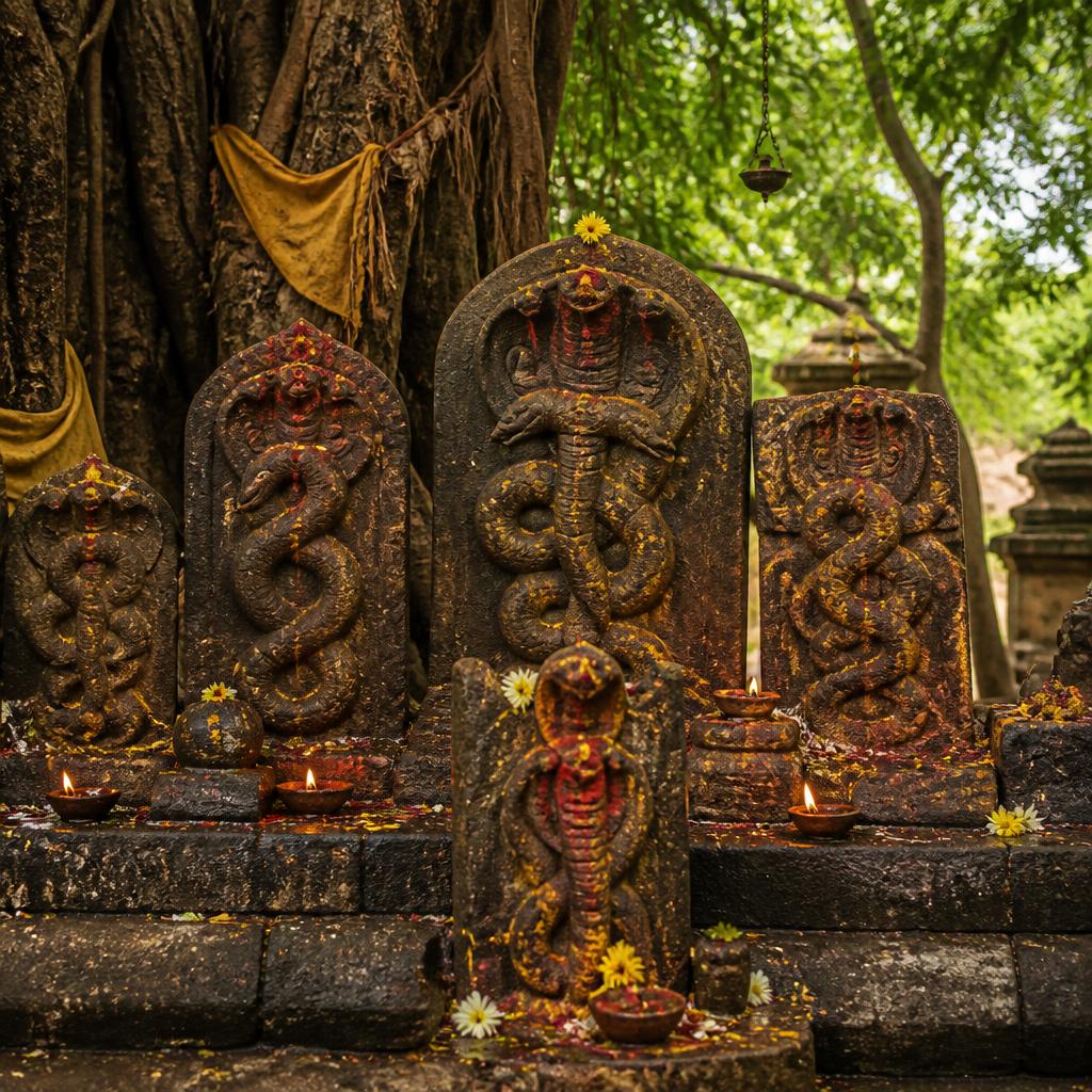 Naga deities on Ambajidurga